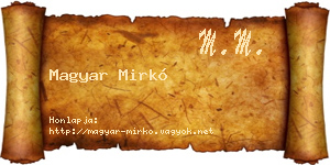 Magyar Mirkó névjegykártya